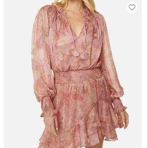 MISA NWT Almaha Dress In Muted Paisley In Pink